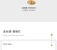 法式中古风客厅落地灯护眼复古玻璃书房卧室床头氛围感立式台灯 【全光谱】【显指Ra≥97】仿铜色灯体+干邑色-三色变光