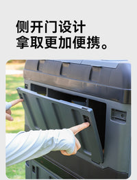 汽车后备箱收纳箱高级感车载放置盒实用型隔板储物箱车上放鞋神器 【第三代升级带分区隔板】大号80升 三盖款-黑灰色