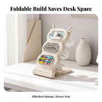 Clear View Design Desktop Pen and Writing Utensil Holder Easy Reach Slanted Pen Holder Space-Saving Detachable Stationery Holder Large Capacity for Students, Kids, Artists, Home Office, Classroom, Dorm Room