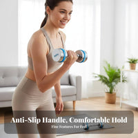 Adjustable Dumbbell-Barbell Combo polished metal Finish for Muscle Building, Office, Men