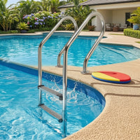 Stainless Steel Pool Ladder Floor-Mounted Pool Ladder with Anti-Slip Steps Heavy Duty