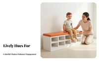 Comfortable Padding Padded Cubby Bench Multi-Functional Cushioned Cubby Rack Multifunctional Design children's Furniture Removable Cushion for Toddlers, Homeowners, Kindergarten, Daycare Kindergarten, Classroom, Entryway