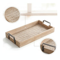 Rectangular Tray with Woven Base Vintage for Tabletop Display
