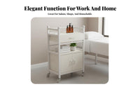 Cosmetic Station Trolley On Wheels Esthetician Rolling Cart 3-Tier Cosmetic Trolley Large Capacity Salon Instrument Stand