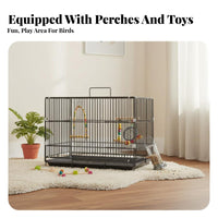 Metal Avian Enclosure Secure Locks Foldable Aviary Enclosure Rectangular Avian House Rust Resistant Pet Supplies Multiple Doors