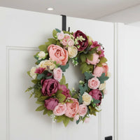 Pink Peony Wreath Lifelike Peony Wreath Versatile for Wedding