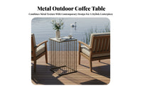4 Pieces Weather-Resistant Loveseat and Armchair Set with Table Commercial Grade Outdoor Furniture sturdy Frame Patio Seating Water paddings for Hospitality Managers, Business Owners, Balcony, Garden, waterside, rearyard