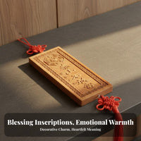 Fruit Wood Fortunate Token Feng Shui Good Luck Token Carved Fruit Wood Token Chinese Wooden Blessing Plaque