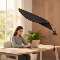 Black Desk Sunshade with Clamp Adjustable Workstation Sunshade with Storage Bag Telescopic Shade Screen Glare Reduction for Work-from-Home Workers, Students, Home Office