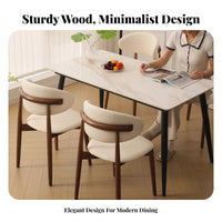 Light Luxury aesthetic Upholstered supportrest Chair Soft Upholstery Upholstered Side Chair with Curved supportrest Minimalist Aesthetic Dining Room Seating Modern Design for Families, Homeowners, Adults, Kitchen, Restaurant, Study