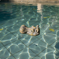 2 Pieces Hippo Head Statue Realistic Floating Pond Ornament Resin Material