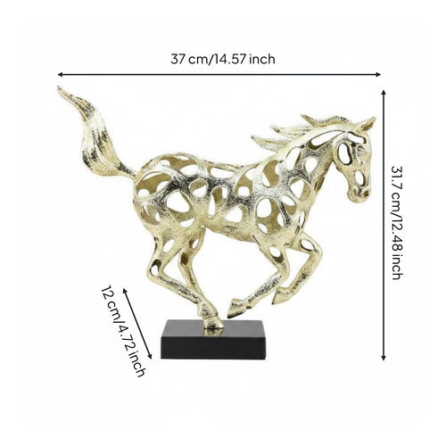 Metal Horse Sculpture Collectible Creature Statue Realistic