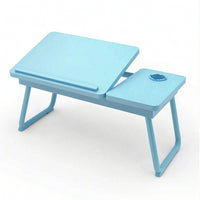 Overbed Table with Cup Holder Space-Saving Lap Desk Low-Height for Dorm Room