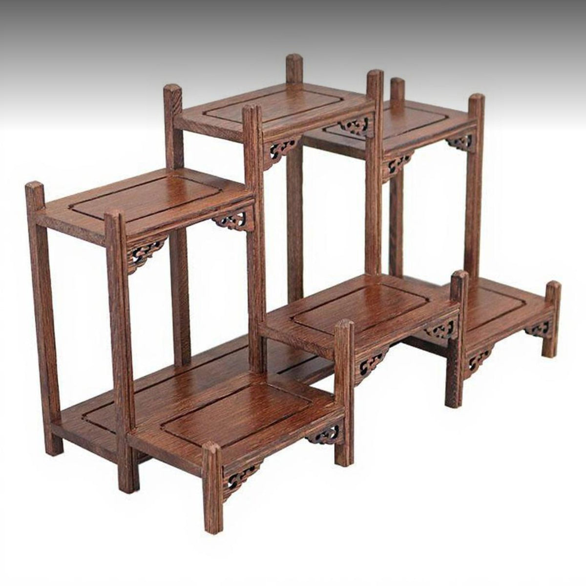 Chinese Classical Hardwood Display Shelf, Carved Wood