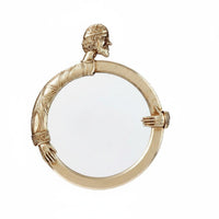 Wall Mirror Artistic Design Round Classical Resin Mirror Vintage Influenced House Decoration for Living Room, Bedroom, Entryway