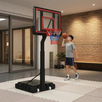 Mobile Basketball Hoop Telescoping Pole Portable Basketball Hoop Sports Gear Wheeled Transparent Backboard for Indoor