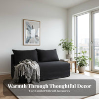 Removable and cleanable Cover Minimalist Two-Seater Couch Wabi-Sabi Inspired 2-Seater Loveseat Nordic Design Living Room Seating Japanese Aesthetic for Apartment Dthis designllers, Homeowners, Students, Small Spaces, Lounge Area, perusing corner, Bedroom