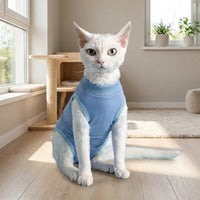 Cat Recovery Suit with Ties, Super Elastic Modal Neuter Suit, Thin Spay Suit and Anti-Lick Shirt, Comfortable Kitten Post Surgery Wound Care