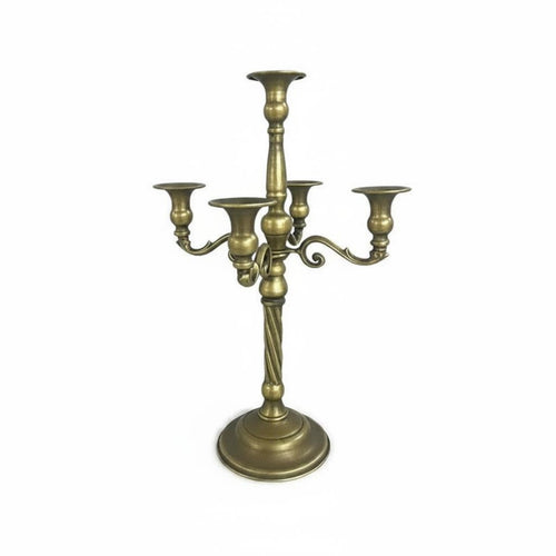 3 Pieces Retro Bronze Candle Stand Tall Centerpiece Metal Candelabra Stand