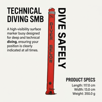 Surface Marker Buoy Scuba Diving, Marker Buoy High Visibility, Diving Surface Ma #variant:Orange Red