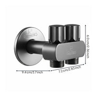 Water Flow Control Valve, Brass Double Outlet Shut-close Valve, Splitter Adapter for Washing Machine, Laundry, Kitchen Sink, Bathroom, Leak-resistant Design