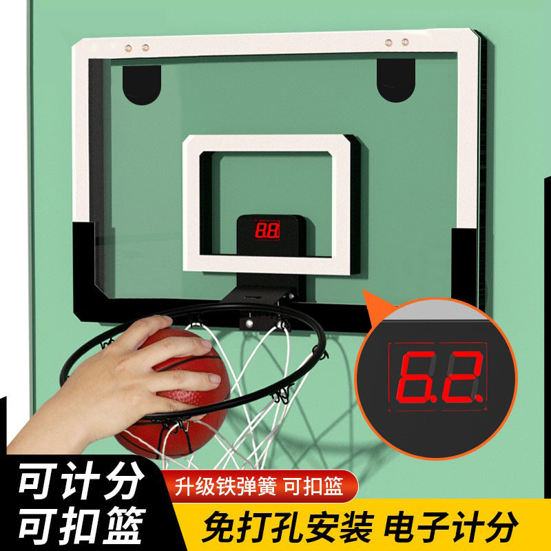 Children's Transparent Basketball Hoop Indoor Shooting Toy, No Drilling, Slam Dunk