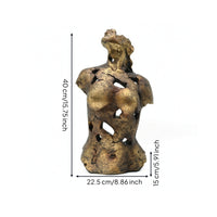 Tabletop Statue Bronze-Gold Resin Sculpture with Stable Base Modern Art