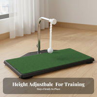 Realistic Turf Feel Golf Swing Coach Non-Slip Backing Golf Hitting Practice Mat Strong Suction Base for Beginners, Home, Backyard, Office