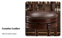 Rotate Stool with Backrest Traditional Design Counter Chair Vintage Design Padded Seat for Homeowners, Kitchen Island