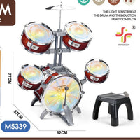 Large Drum Set Toy for Kids Jazz Drum Percussion Instrument Baby Drumming Toy