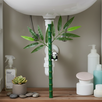 Decorative Pipe Cover with Faux Bamboo and Tree Bark Design for Bathroom and Toilet Pipes