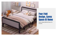 Folding Bed, Wide, Portable, Hardboard, Bedroom, Home, Four-Fold