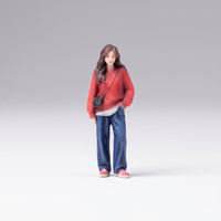 1/64 Scale Miniature Female Figurine Compact Standing Character Figure Highly Detailed Woman Figure Fine Workmanship for Desk Display