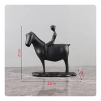 Equestrian Statue Textured Equestrian Sculpture Decorative Animal Figurine for Entryway