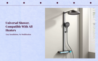 Rainfall brass shower with temp control