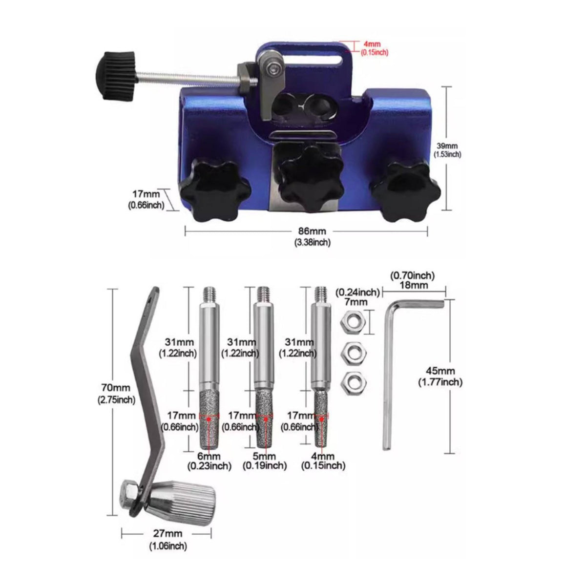 Hand Crank Chain Grinder Easy to Use Sharpening Tool Lightweight for Garage