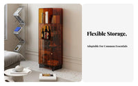 Modern Minimalist Fluted Door Storage Cabinet Multi-Functional Fluted Door Display Cabinet Multifunctional table Table Gold details for Interior Design lovers, property owners, Renters, Living Room, Entryway, Hallway, Home Office