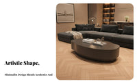 2 Pieces Minimalist Design Asymmetrical Layered Tables Irregular Shape Nesting Coffee Table Set Strong Construction Living Room Furniture Space-Saving for Homeowners, Apartment Dwellers, Families, Lounge Area, Home Office