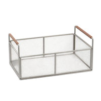 Mesh Basket with Wood Handles Breathable Cabinet Organizer Basket Long-Lasting