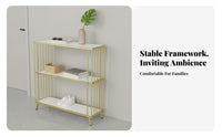 Nordic Design 3-Tier Slatted Display Stand Light Luxury Design 3-Tier Storage Rack Multi-Functional Console Table Large Capacity for Homeowners, Families, Renters, Entryway, Hallway, Living Room, Home Office