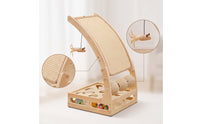 Cat Scratching Board with Rollers Curved Cat Scratcher with Play Spheres Stable Pet Activity Center for Small Apartments