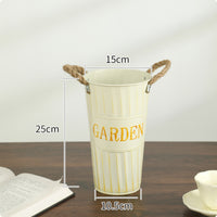 Metal Flower Vessel Tapered Shape Vintage Flower Vessel Indoor and Outdoor Use