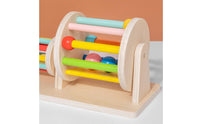 Early Education Infant Rolling Drum Toy Makes Sound Color Recognition Drum Detachable Rattle Built-in Mirror for Playroom