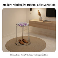 Paw-Print Padded Stool Stackable Dining Chair Faux-Leather pad for Living Room
