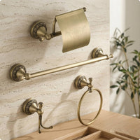 4 Pieces Lavatory Hardware Set Antique Bronze Towel Bar Set with Toilet Paper Holder Toilet Paper Holder for Homeowners