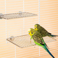 Stainless Steel Perch Bird Cage Stand, Grid Mesh Bird Stand for Parakeet Cockatiel, Parrot Perch for Cage Exercise and Paw Grinding