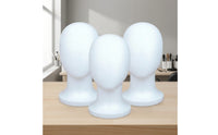 3 Pieces Hairpiece Head Lightweight Foam Mannequin Head Pin-Insertable Hat Display Stand for Cosplayers, Hair Stylists, Cosplay, Salons