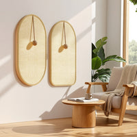 2 Pieces Cat Scratching Board with Toy Ball Wall-Mounted Sisal Cat Scratcher with Hanging Rope Interactive Pet Supply for Living Room, Apartments