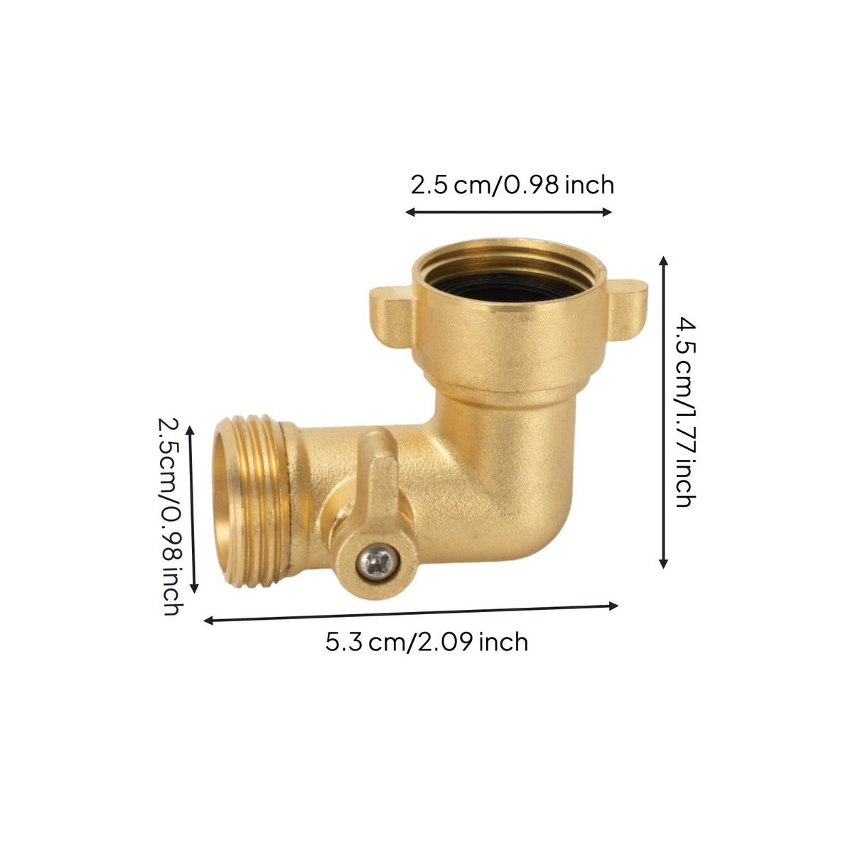 Shut Stop Valve Hose Connector Angled Design Brass Elbow Valve for Lawn