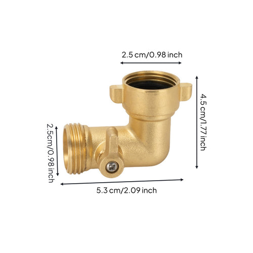 Shut Stop Valve Hose Connector Angled Design Brass Elbow Valve for Lawn